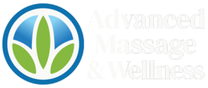 Advanced Massage and Wellness logo in white